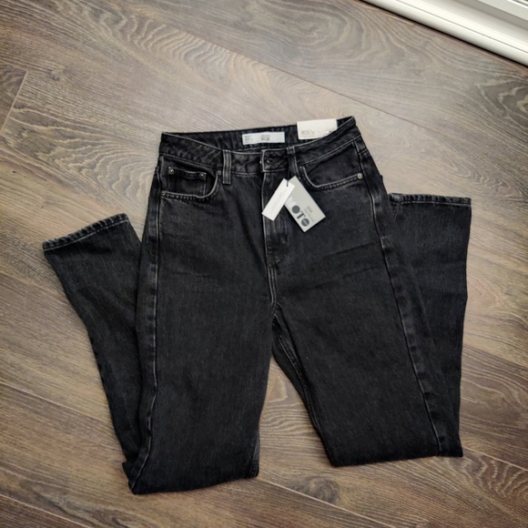 NWT Top Shop Moto Mom Jeans in washed black W26L32 - Picture 10 of 13